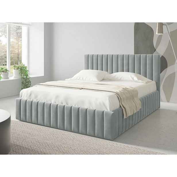 Manželská postel s úložným prostorem 140x200 ONANCOK 1 - šedá