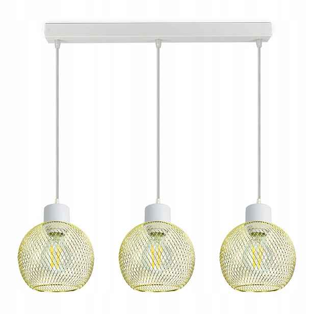 Závěsné Stropní Svítidlo Lustr Zlatá Koule 488-BZ3 Led 3xE27 Led Nastavitelné