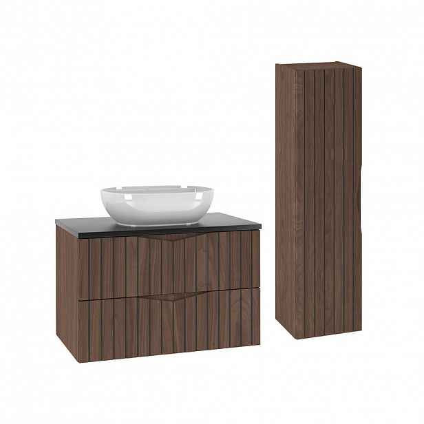 Petits-meubles KOUPELNOVÝ NÁBYTEK 80.6cm Siena 2er-Set Dřevo a černá