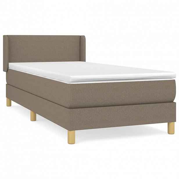 vidaXL Box spring postel s matrací taupe 90x190 cm textil