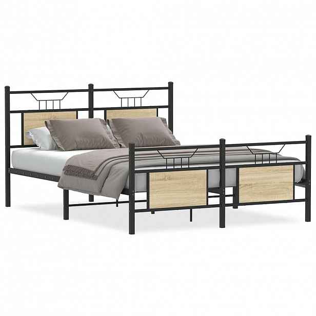 vidaXL Rám postele bez matrace dub sonoma 150x200 cm kompozitní dřevo
