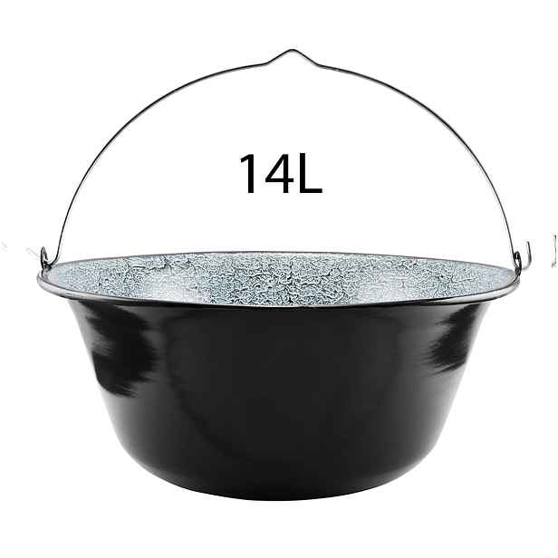 Kitchen&home K014 Smaltovaný kotlík na guláš KLASIK, 14l, černý