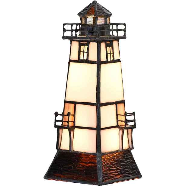 Stolní lampa vitrážová maják