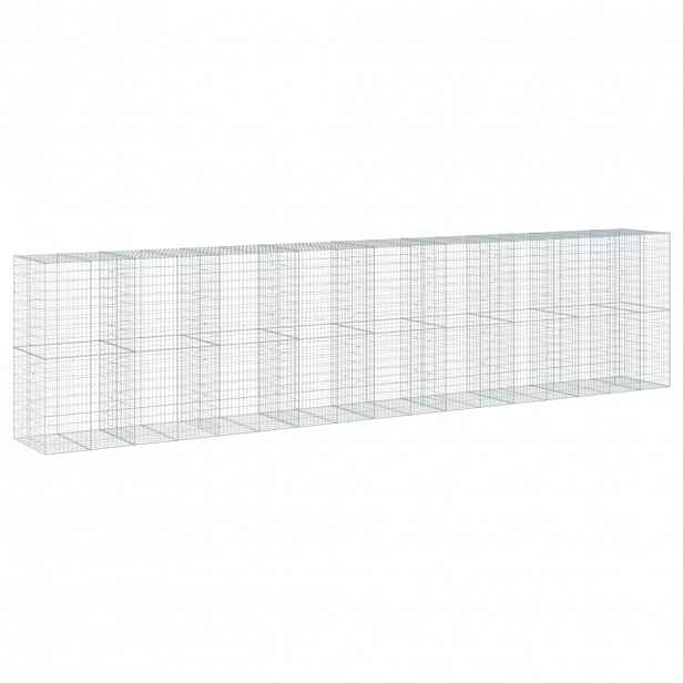 vidaXL Gabionový koš s víkem 850 x 100 x 200 cm pozinkované železo