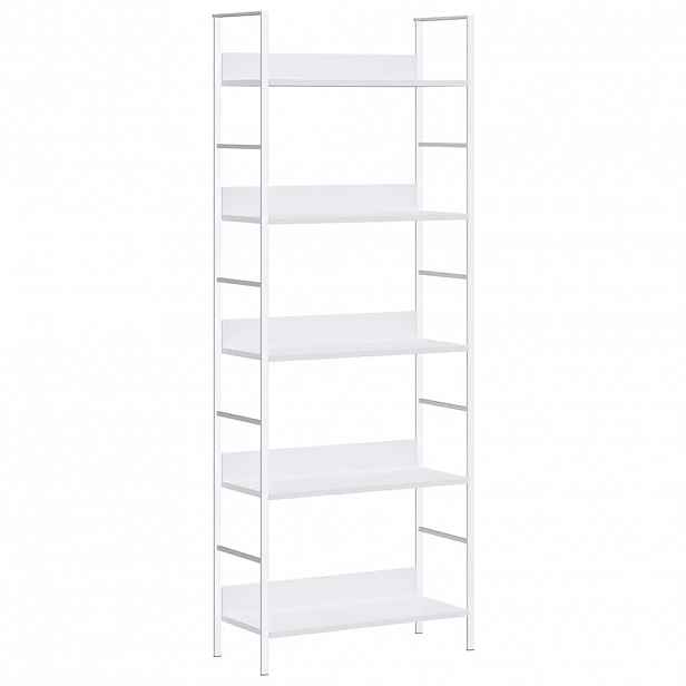 vidaXL Knihovna s 5 policemi bílá 60x27,6x158,5 cm kompozitní dřevo