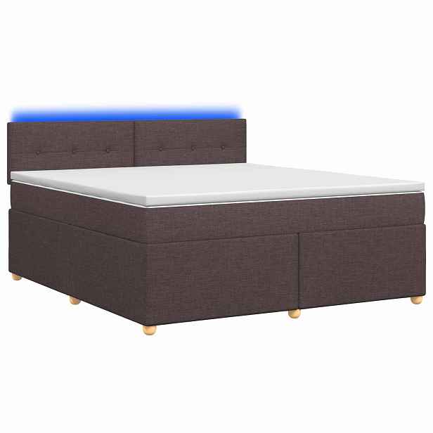 vidaXL Postel boxspring s matrací Tmavě hnědá 140 x 200 cm Textil