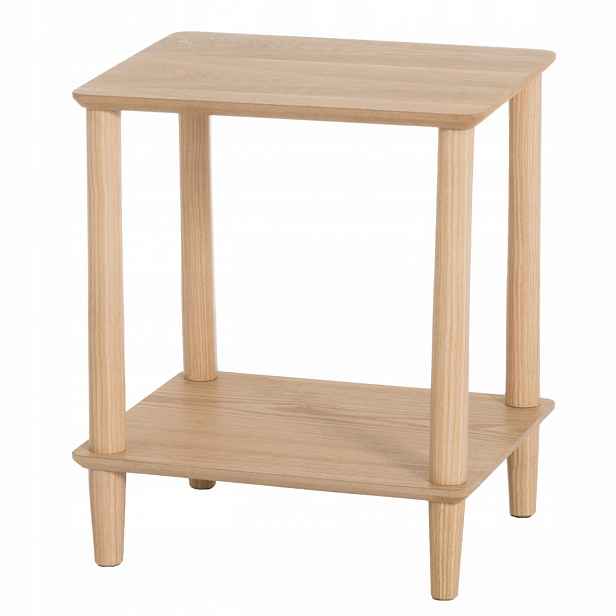 Noční Stolek Béžový S Přídavnou Policí Mdf Borovicové Dřevo 34 X 40 X 48 CM