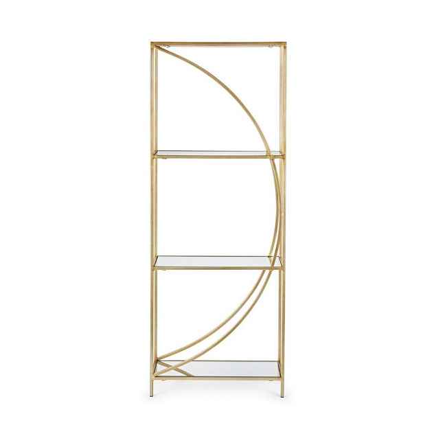 Ocelová knihovna ve zlaté barvě 56x151,5x25 cm Elenor – Bizzotto