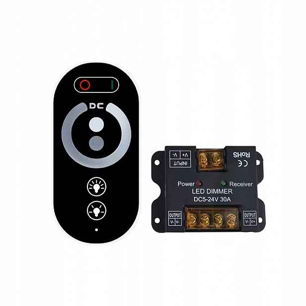 Rádiový stmívač Rf 12-24V 6-18A 144W Touch Dálkový Ovladač pro Led pásky |55