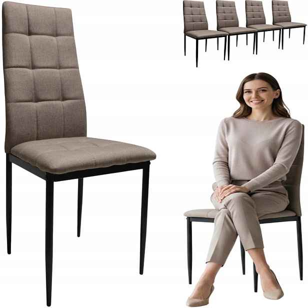 4 Křesla Solden Káva s mlékem Čalouněná Ergonomická jídelna Kuchyně