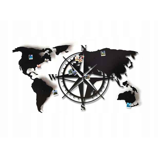 decolicious – pl krásná 3D Mapa světa Compass