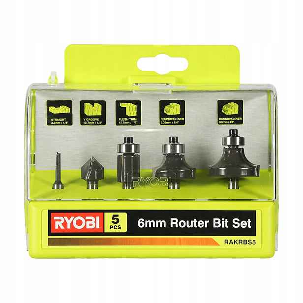 Ryobi RAKRBS5 5-dílná sada fréz 6 mm pro horní frézku