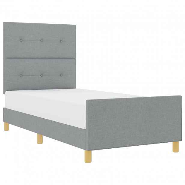 vidaXL Rám postele s čelo Světle šedá 80 x 200 cm textil
