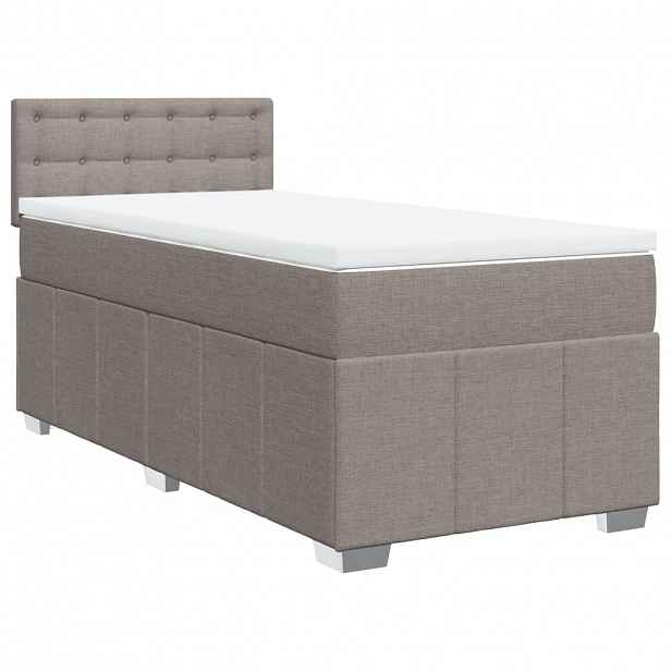 vidaXL Box spring postel s matrací taupe 100 x 200 cm textil