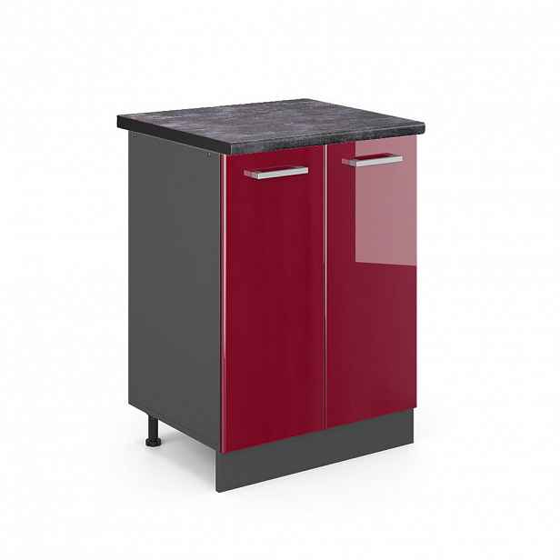 Vicco SPODNÍ SKŘÍŇKA KUCHYŇSKÉ LINKY R-Line Červená vysoký lesk 60 cm , PD Antracit