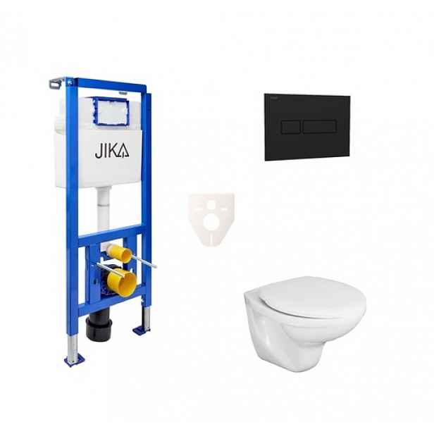 Závěsný set WC Fayans Neo rimless, nádržka JIKA do sádrokartonu, tlačítko chrom mat SIKOJSJ3