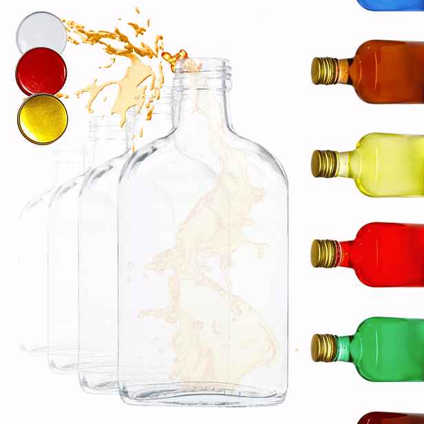 Láhve 200 ml kapesní náprsníky na šťávu likéry fi28 30ks Uzávěry