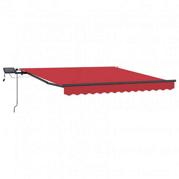 vidaXL Stahovací markýza Červená 300 x 250 cm Látka a hliník