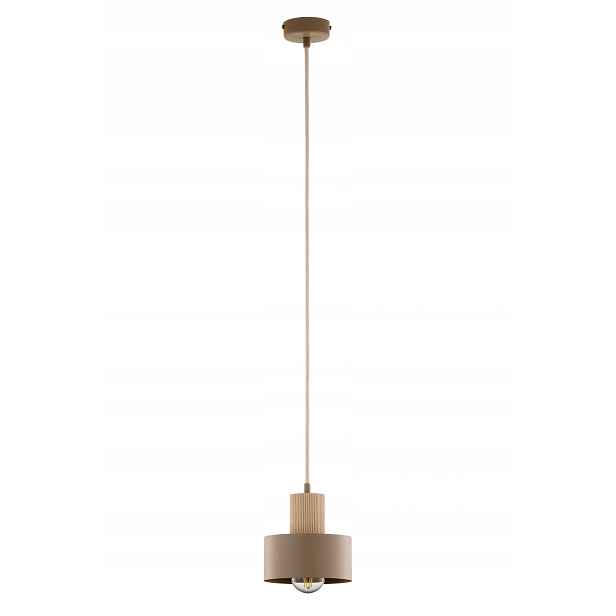 Závěsná lampa béžovo-dřevěná 1xE27 15W rif wood sigma lighting