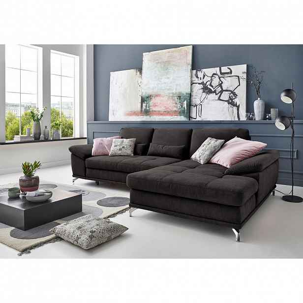 Sit & More ROHOVÁ SEDAČKA, textil, černá