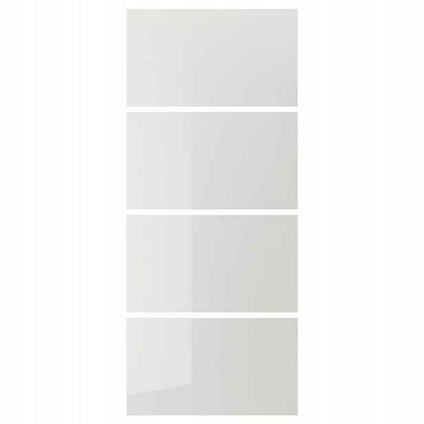 4 panely pro rám posuvných dveří Hokksund, světle šedý lesk, 75 x 201 cm