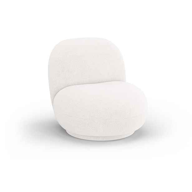 Bílé křeslo z textilie bouclé Chuck – Micadoni Home