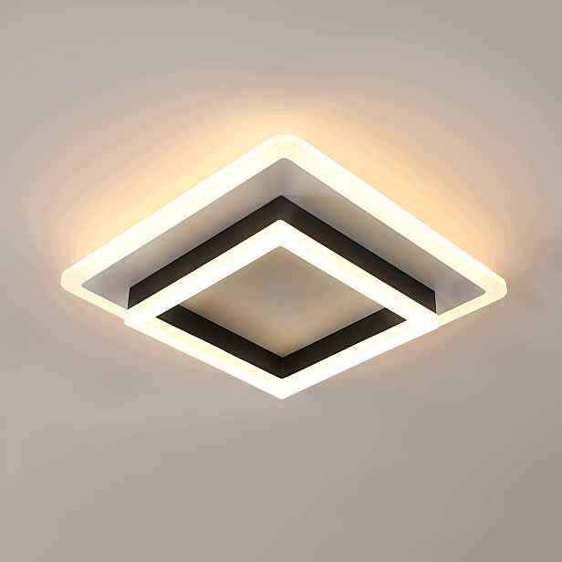 Led stropní svítidlo Plafon Černé Čtvercové Bílé Moderní Obývací Pokoj 3000K 30W