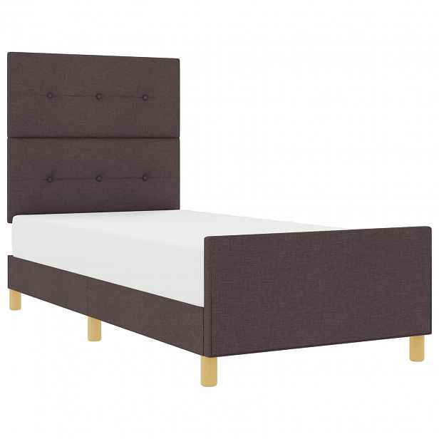 vidaXL Rám postele s čelo Tmavě hnědá 80 x 200 cm textil