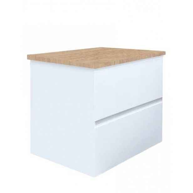Koupelnová skříňka s krycí deskou SAT B-Way 59x50x45 cm bílá lesk BWAY260WDOAK