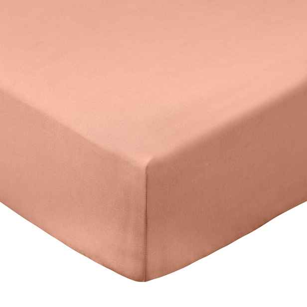 Napínací prostěradlo z bavlněného perkálu v terakotové barvě 90x190 cm Cotton Percale – Bianca