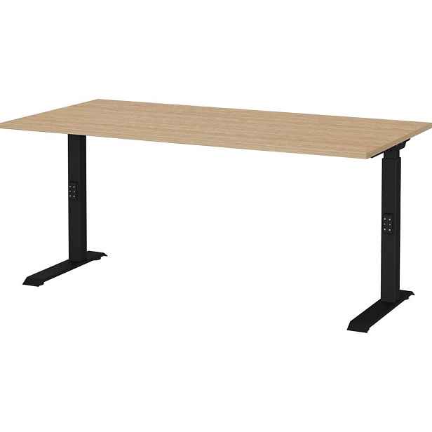 Polohovací pracovní stůl s deskou v dubovém dekoru 80x160 cm Lissabon – Germania
