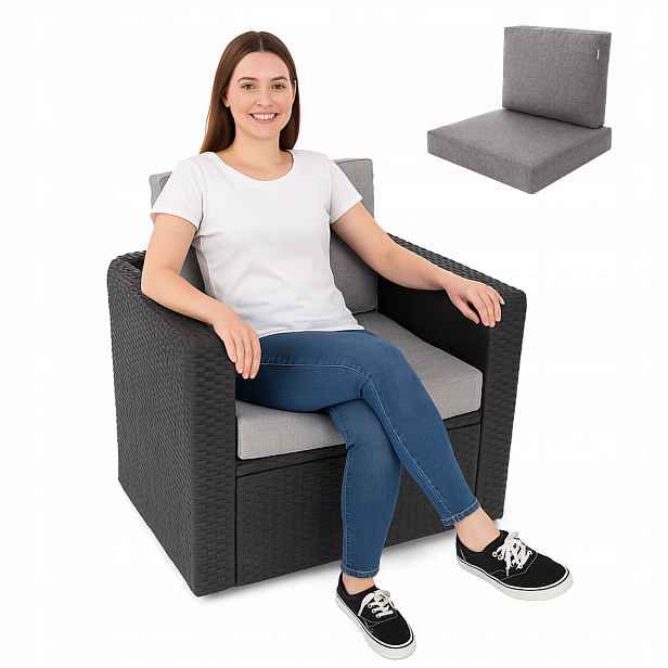 Polštář na zahradní židli technorattan 60x55 cm terasa křeslo balkon