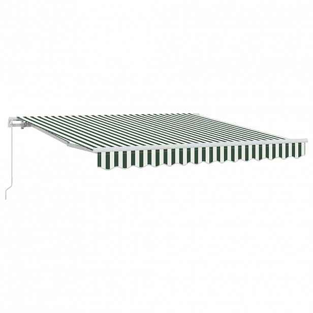 vidaXL Stahovací markýza Zelená a bílá 300 x 250 x 165 cm