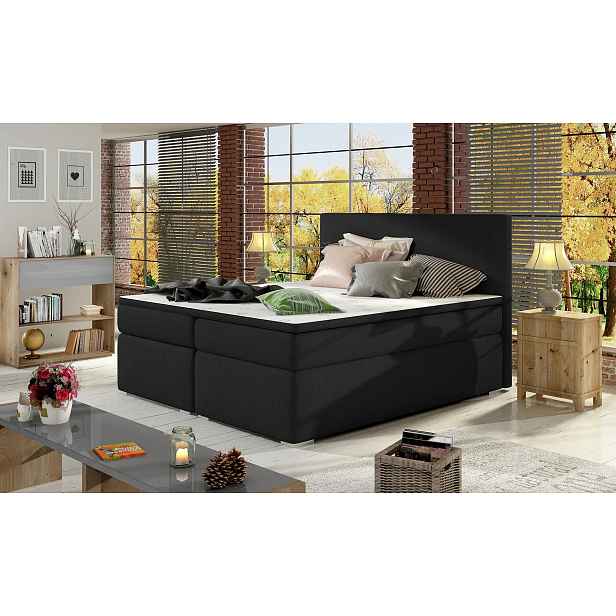 Boxspringová manželská postel 180x200 GALENO - černá