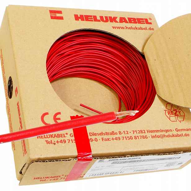 Kabel Lgy 0,5 mm červený Helukabel 500 V 100 m