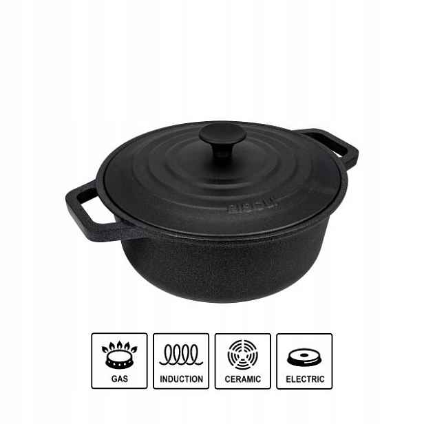 Litinový kastrol 20 cm 3 ltr. s policí Le Pignatte, na indukci