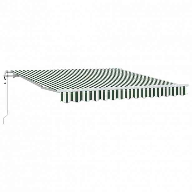 vidaXL Stahovací markýza Zelená a bílá 300 x 250 cm Látka a hliník