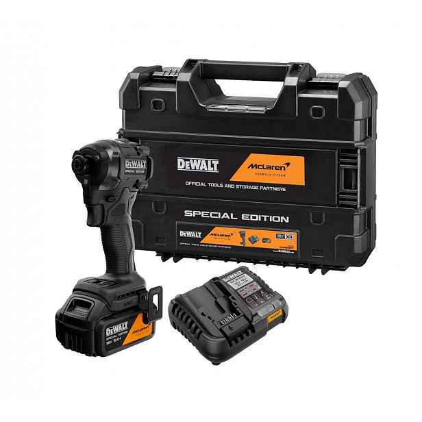 DeWALT - 18V AKU rázový utahovák, McLaren, 1x aku 5,0 Ah XR Li-Ion, nabíječka DCF86MP1T