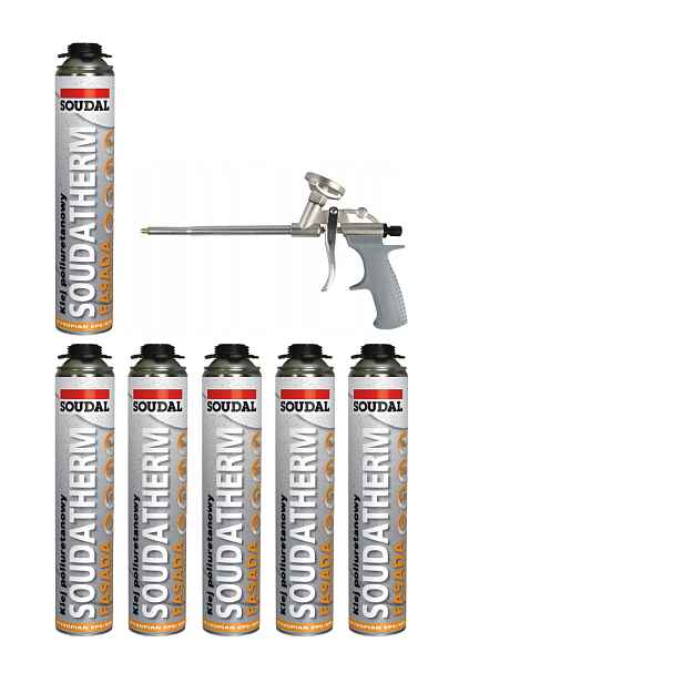 Soudal Lepidlo na polystyren Soudatherm 119243 6 kusů pistole FG-STD15
