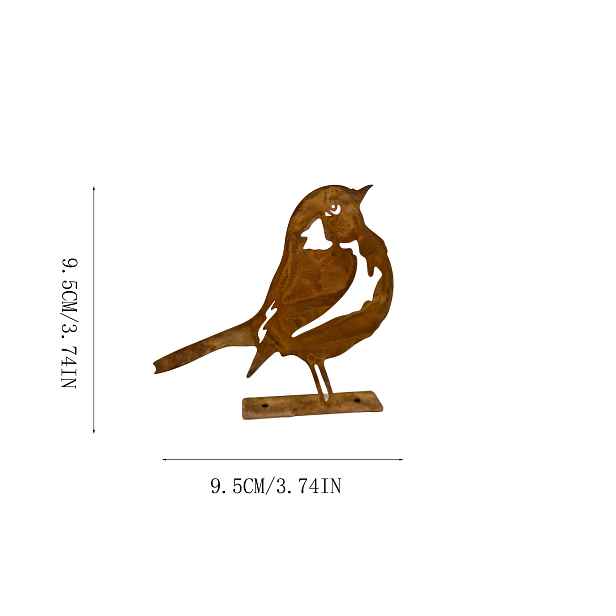 TEMU 1 ks Vintage Kovová Figurka Ptáka - Rustikální Soška Ptáka do Zahrady, Vhodná na Terasu, Plot, Dekorace Dvora - Venkovní Ptáka, Kovové Umělecké