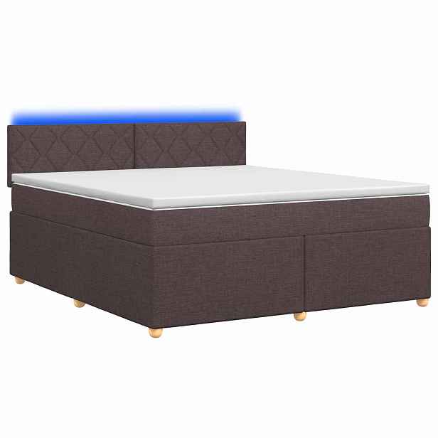vidaXL Postel boxspring s matrací Tmavě hnědá 140 x 200 cm Textil