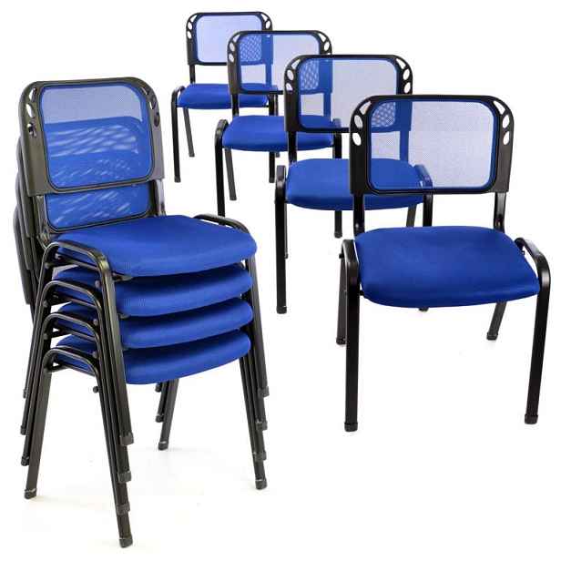 Garthen 70766 zahradní židle modrá stohovatelná 8 ks