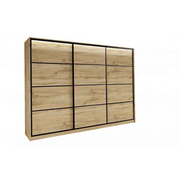 Šatní skříň HARAZIA 280 bez zrcadla, dub wotan