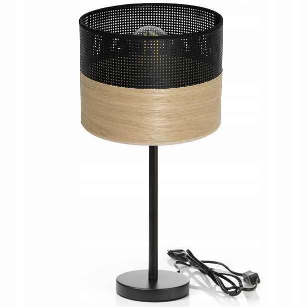 Noční Lampa Se Stínítkem A Dírkou Do Kanceláře E27 Dřevěná Led Dýha
