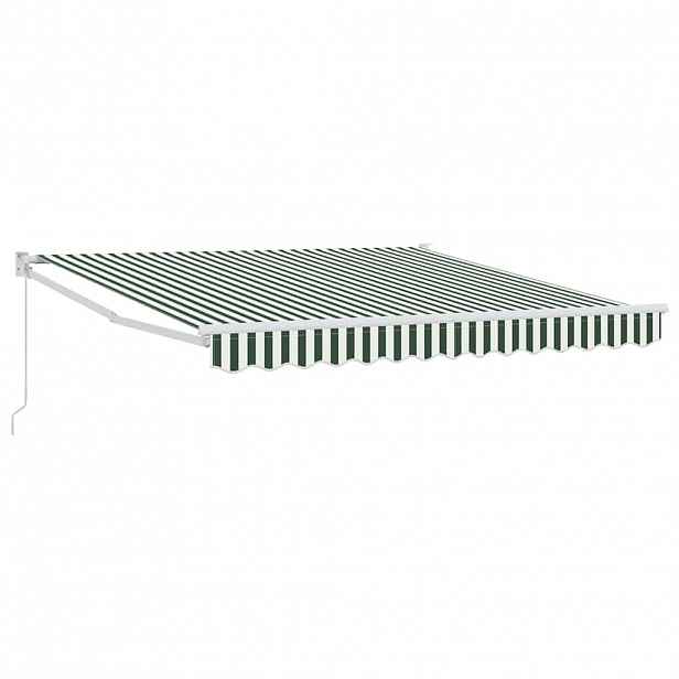 vidaXL Stahovací markýza Zelená a bílá 300 x 250 x 165 cm