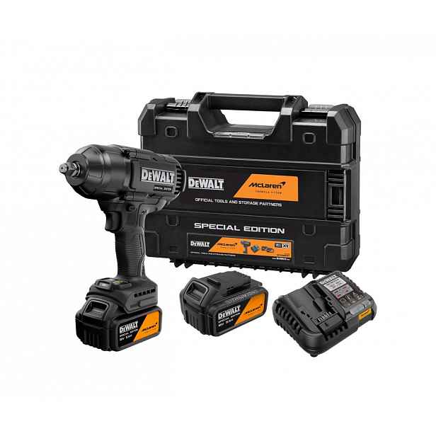 DeWALT - 18V AKU rázový utahovák, McLaren, 2x aku 5,0 Ah XR Li-Ion, nabíječka DCF99MP2T