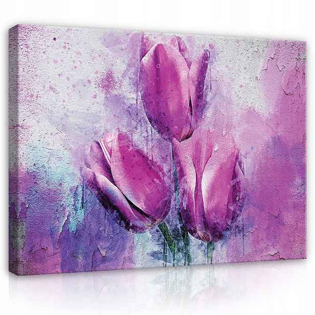 Obraz Květiny Tulipán Akvarel Na Plátně Stěna Do Ložnice Obývacího Pokoje 100x70