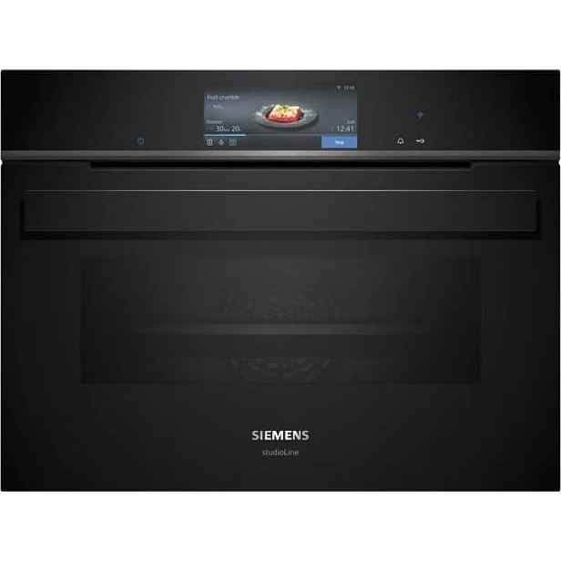 Siemens iQ700 Vestavná kompaktní kombinovaná parní trouba 60 x 45 cm černá CS958GDD1