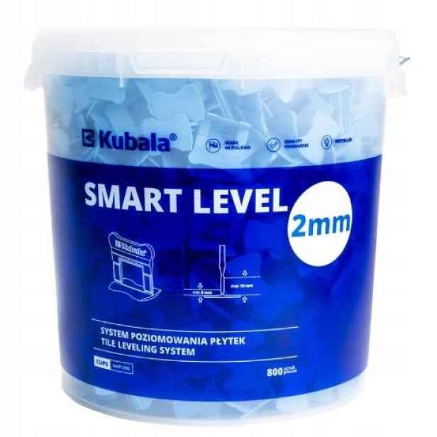 Spony Smart Level, 2 mm, 800 ks kbelík 20 l, Kubala