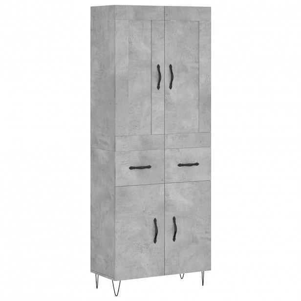 vidaXL Skříň highboard betonově šedá 69,5x34x180 cm kompozitní dřevo